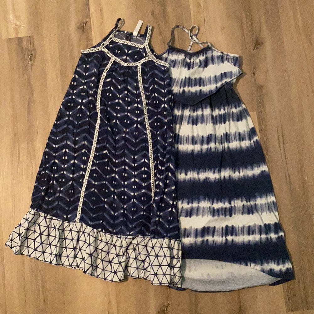 Girls Navy Maxi Dresses, Size 7/8.